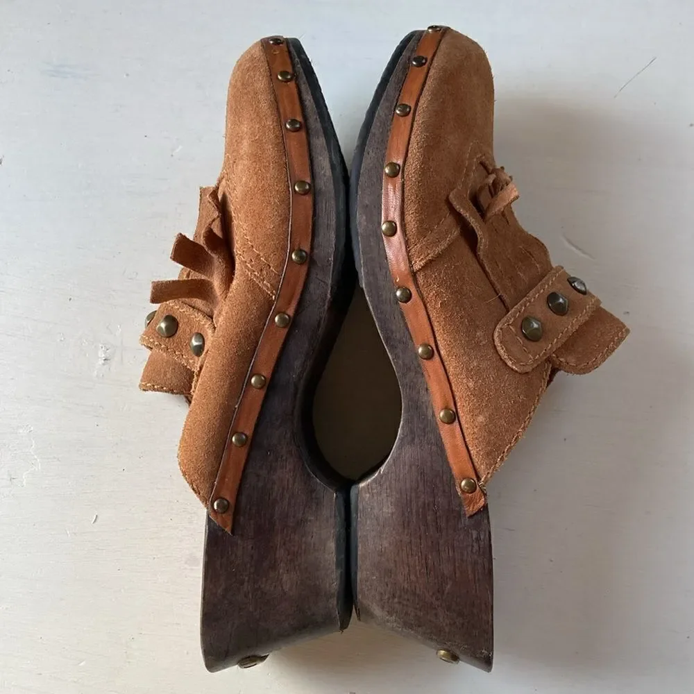 Michael Kors | Michael Kors Slip-On Suede Wooden Mules/Cogs Women’s 6.5